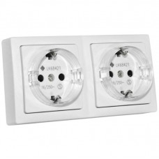 Πρίζα Σούκο 2Θέσεων Λευκή Επίτοιχη IP20 13-36501223